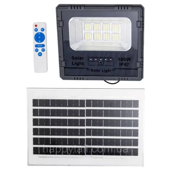 Уличный LED фонарь на солнечных батареях 100 Вт 120 LED прожектор с солнечной панелью HP-5-60 | Зображення 2