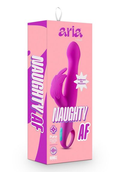Вібратор з кліторальним відростком у вигляді метелика Blush Aria Naugnty AF рожевий Sex Aura | Зображення 9