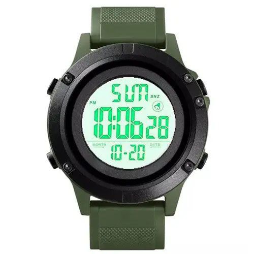 Годинник наручний чоловічий SKMEI 1508AGWT ARMY GREEN-WHITE, Водонепроникний чоловічий годинник. Колір: зелений | Зображення 1