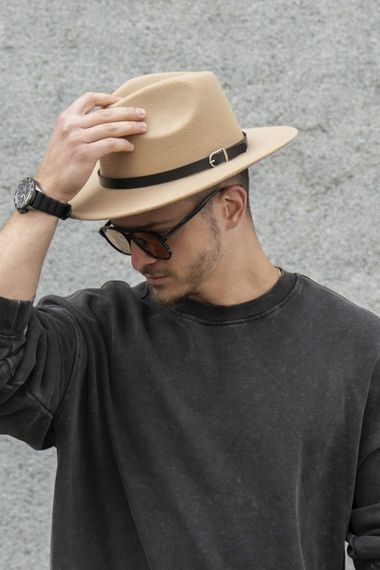 Капелюх Without Fedora з ремінцем Beige