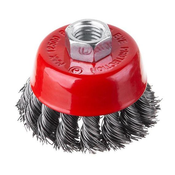 Щітка чашкова 65 мм, для КШМ, М14 (пучки крученого дроту) INTERTOOL BT-2065