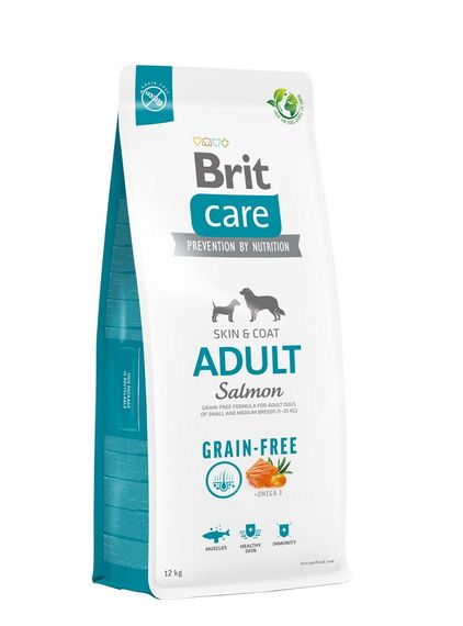 Корм Brit Care Grain Free Adult Salmon сухий беззерновий для дорослих собак малих і середніх порід 12 кг