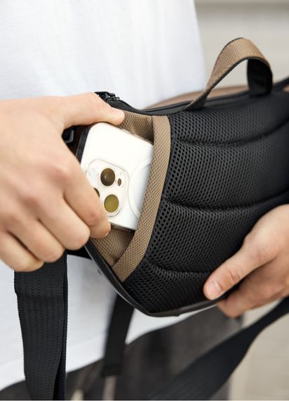 Велика чоловіча сумка бананка Sambag DynamicDart горіх 38 × 21 × 7 см (80411119m) | Зображення 7