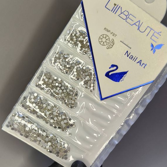 Стекляные стразы серебро (микс 6 размеров от ss3 до ss10) 1720шт в пакетике