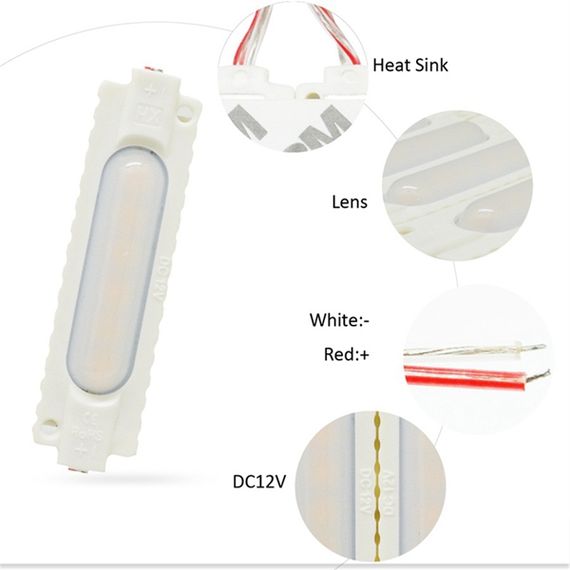 Світлодіодний модуль PROLUM COB 2W (с линзой прозорою) 12V, Зелений | Зображення 1