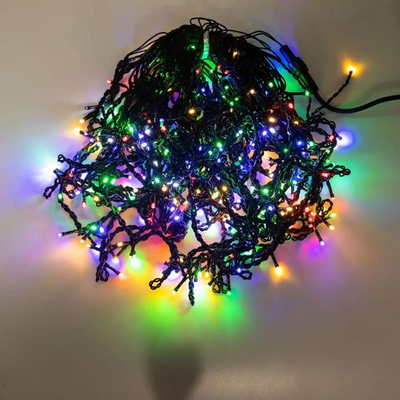 Вулична гірлянда бахрома 20 (м) 390 led світлодіодів зовнішня мультиколор чорний дріт | Зображення 9