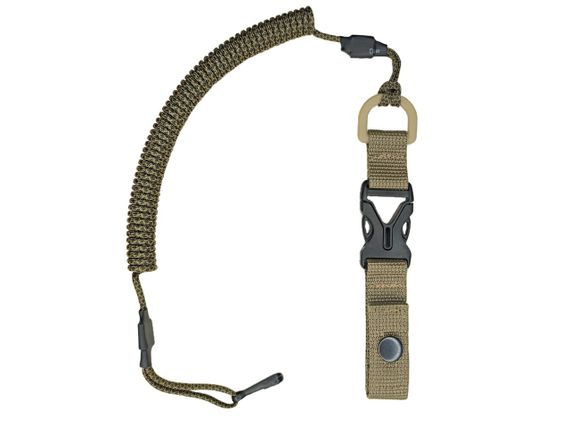 Страхувальний шнур тренчик  з фастексом, швидкознімний (паракорд, пиксель,песок,койот) MAS | Зображення 1