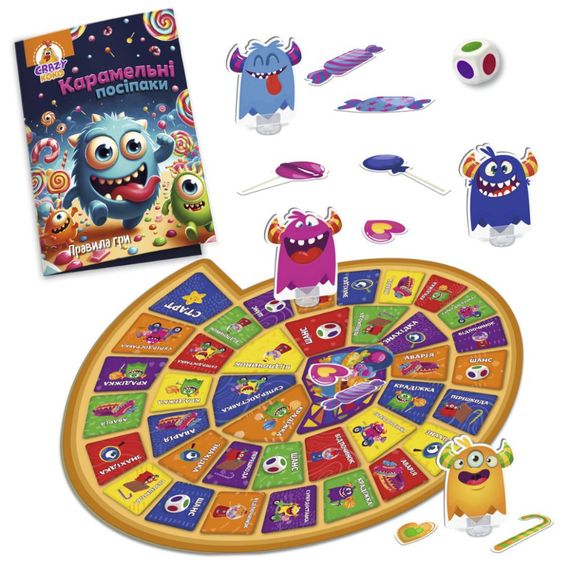 Настільна гра-бродилка "Карамельні посіпаки" VT8055-45, 4 фігурки монстриків | Зображення 2