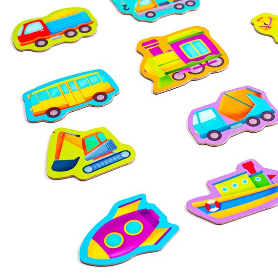 Набор магнитов MAXI "Транспорт" Vladi Toys VT3106-26, 17 шт | Зображення 1