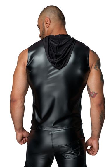 Чоловіча безрукавка з капюшоном Noir Handmade H062 Hooded Shirt, S, мокрий ефект | Зображення 2