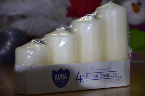 Набір свічок 4 шт. циліндр Bispol AURA Candles Молочний (sw50/4-011) | Зображення 3