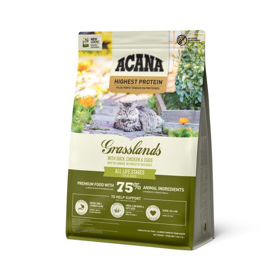 Сухий корм з м'ясом та рибою для котів будь-якого віку Acana Grasslands cat, 1.8 кг