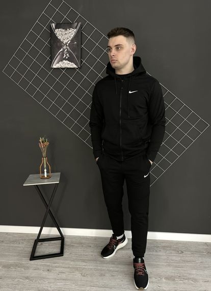 Демісезонний костюм на змійці чорний  + жилетка Nike | Зображення 2