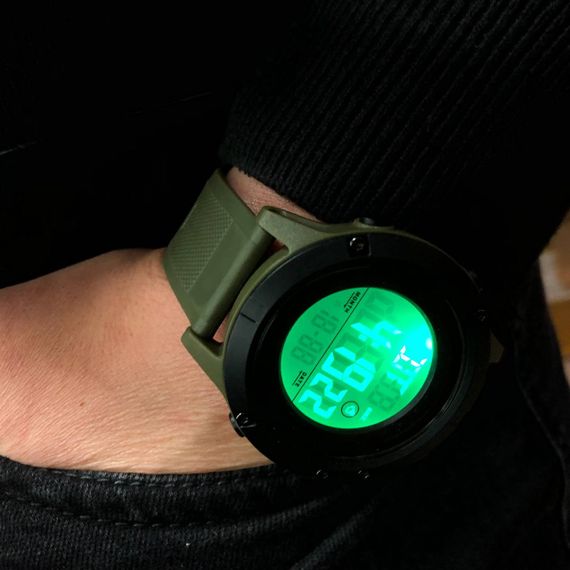 Годинник наручний чоловічий SKMEI 1508AGWT ARMY GREEN-WHITE, Водонепроникний чоловічий годинник. Колір: зелений | Зображення 8