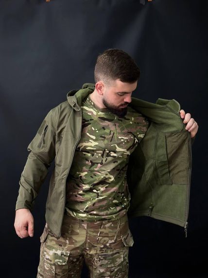 Тактична куртка soft shell olive BITT | Зображення 9