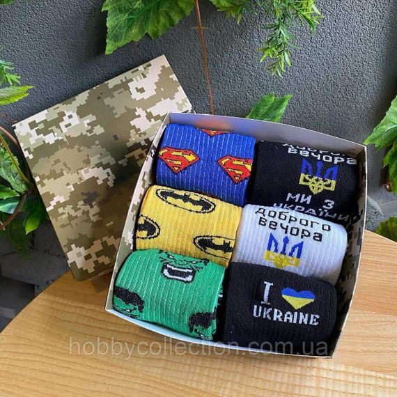 Бокс чоловічих шкарпеток 40-45 на 6 пар у подарунковій коробці | Зображення 8
