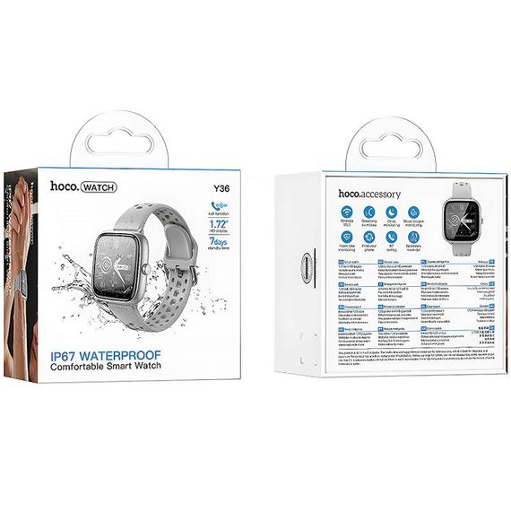 Смарт-годинник Hoco Y36 Smart sports watch (call version) Silver | Зображення 1