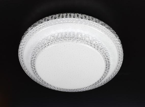 Сучасний круглий світильник стельовий LED для кімнати кухні ванної з пультом 25921 Білий 8х40х40 см.