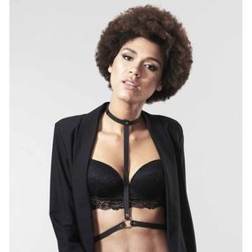 Портупея MAZE Bijoux Indiscrets з нашийником та одним перетином, чорна Sex Aura