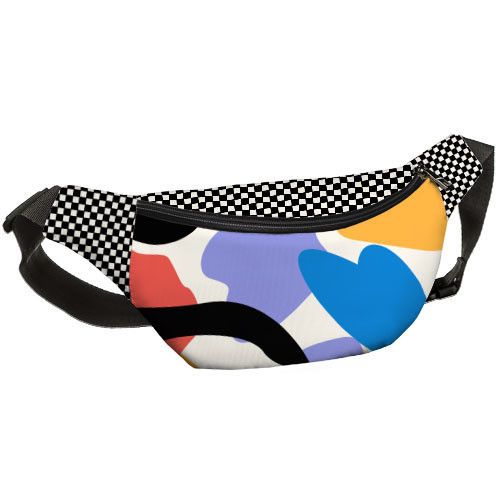 Сумка на пояс бананка Bumbag Разноцветные кляксы 27x16 см (BB_21M003_BL) | Зображення 1