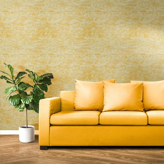 Декоративна 3D панель самоклейка під цеглу Бежевий мармур 700х770х3мм (062-3) SW-00000694 | Зображення 4