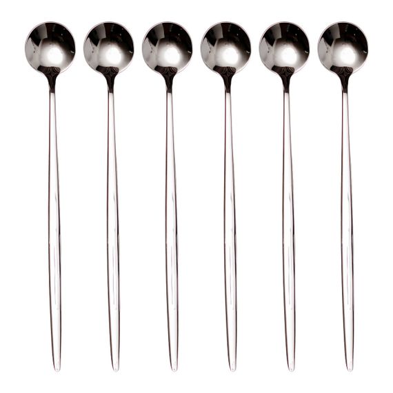 Набір десертних ложок 6 штук нержавіючої сталі 20.5 (см) Срібло HP-8-32 | Зображення 1