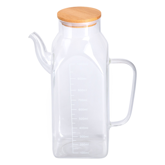 Емкость для масла и уксуса с бамбуковой крышкой 1 литр HP-34-2 | Зображення 1