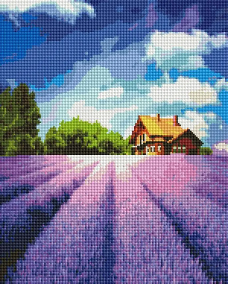 Алмазна мозаїка Лавандове поле 40х50 см ColorArt SP097 | Зображення 1
