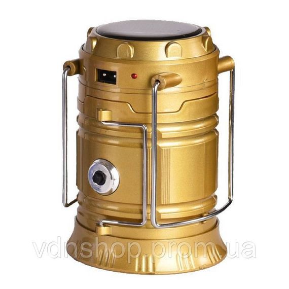 Ліхтар кемпінговий світлодіодний 36 Вт з USB зарядкою, ручкою та підвісом • Світильник туристичний HP-DT-1GOLD | Зображення 3