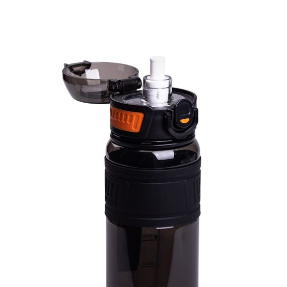 Бутылка для воды Houo спортивная 1 литр с флип крышкой черная HP-14-33B | Зображення 1