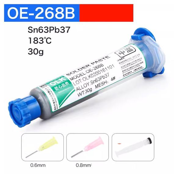 Паяльная паста OLK OE-268B 30 гр 183°С