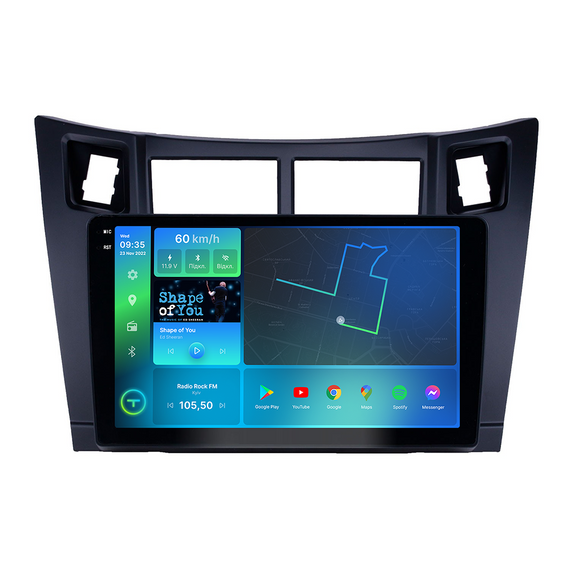 Штатна магнітола Torssen 2K Toyota Yaris Vios 05-11 black FL9 4+64Gb 4G Carplay DSP | Зображення 1