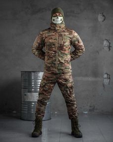 Зимний тактический  костюм софтшел single sword jumper (двоной флис)
