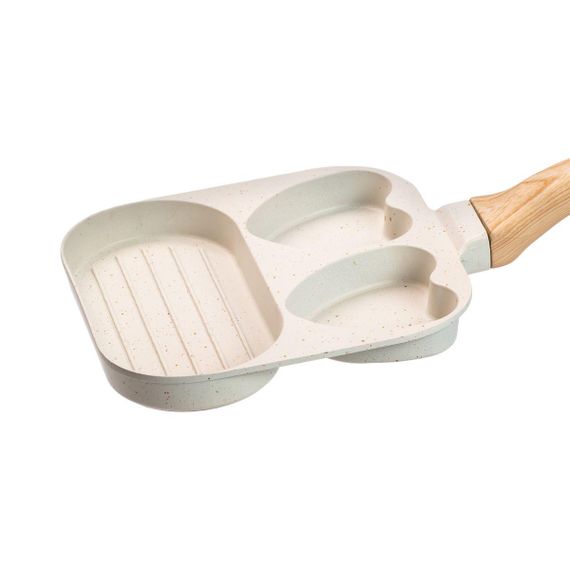 Сковорода квадратна порційна на 3 секції з антипригарним покриттям бежева HP39569W | Зображення 3