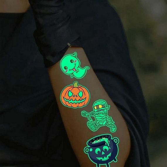 Набір тимчасових тату "Halloween glow №2" kids-tatto-halloween-g2 | Зображення 3