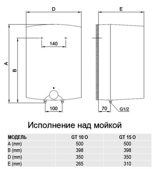 Водонагрівач Gorenje GT 10 O/B9 (GT 10 O) (298350)