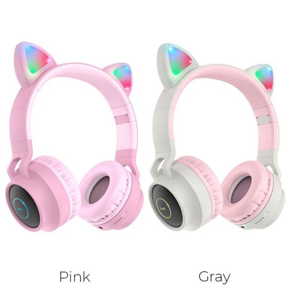 Беспроводные наушники HOCO W27 Cat ear wireless headphones Pink | Зображення 1