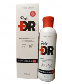 Dr.Pets антибактериальный шампунь с хлоргексидином для собак и кошек, 150 мл