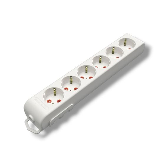 Колодка електрична для подовжувача Ri-tech Mutlusan, 6 гнізд, 16 А, із заземленням, зі шторками (арт. 49-12-16)