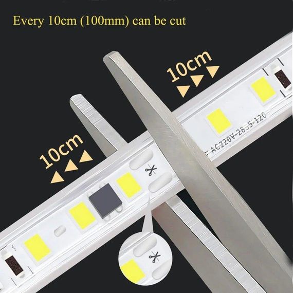 Світлодіодна LED стрічка PROLUM™ 2835\120 IP67 220V Series "S", Тепло-Білий (2800-3200K) | Зображення 5
