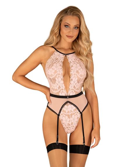 Кружевное боди Obsessive Lilines body L/XL sexstyle