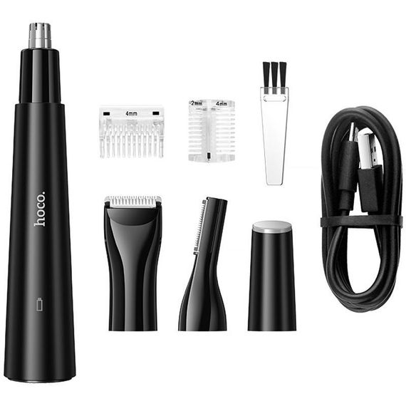 Тример электрический Hoco HP37 3-in-1 (Eyebrow, Nose & Hair) 320 mAh Black | Зображення 5