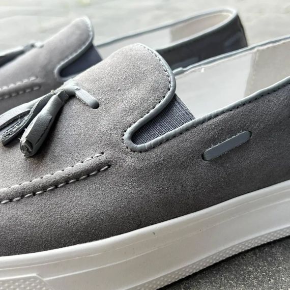 Мужские лоферы серый замш 42 размер | Зображення 4