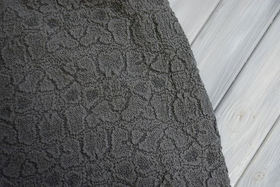 Жакардовий чохол на диван + 2 крісла Stone з спідницею темно-сірий | Зображення 1