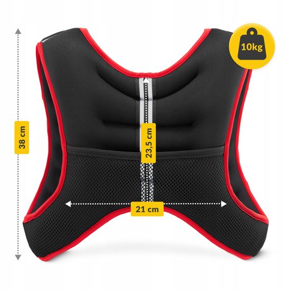 Жилет-обтяжувач для тренувань 4FIZJO 10 кг Black/Red (P-5905973402163) | Зображення 3