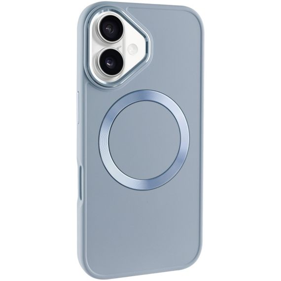 TPU чехол Bonbon Metal Style with MagSafe для Apple iPhone 16 (6.1") Голубой / Mist Blue