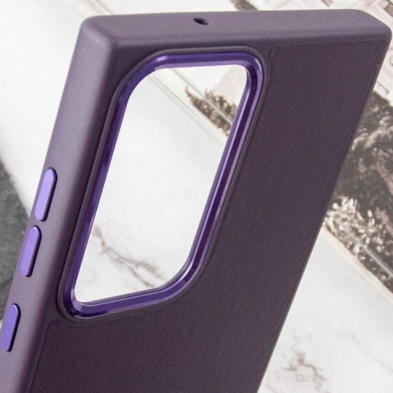 Шкіряний чохол Bonbon Leather Metal Style для Samsung Galaxy S23 Ultra Фіолетовий / Dark Purple | Зображення 4