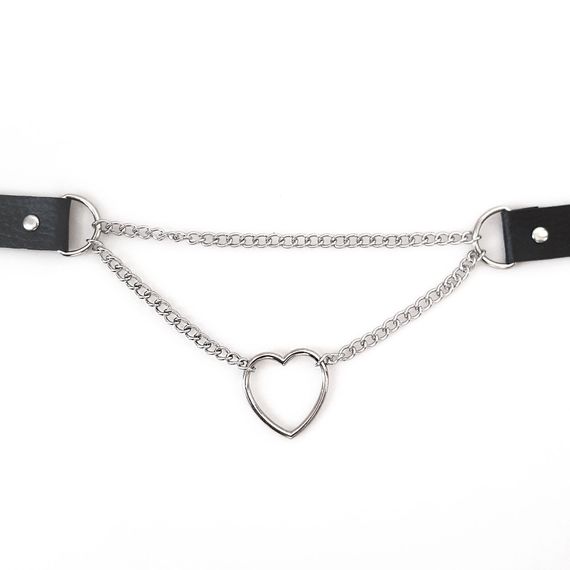 Чокер на шию Серце Art of Sex - Paris, з натуральної шкіри, колір Чорний | Зображення 2