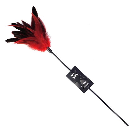Щекоталка Art of Sex Feather Paddle перо молодого петуха, Красный | Зображення 2