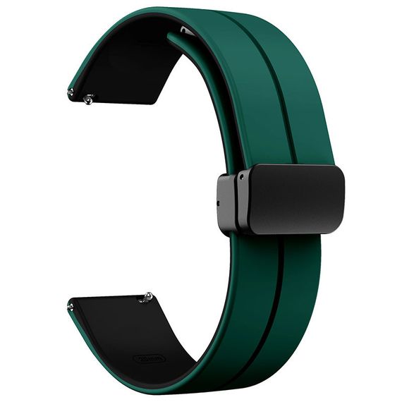 Силіконовий ремінець Classy для Smart Watch 20mm Green / Black | Зображення 1